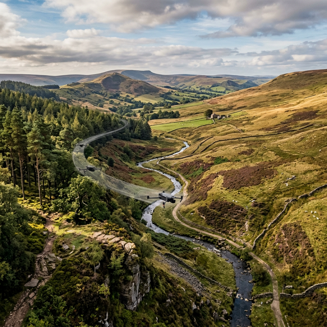 Aero 3 Lite 4K drone flying above dramatic UK coastal cliffs