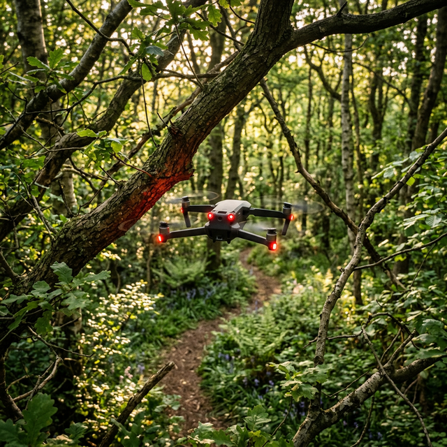 Aero 3 Lite 4K drone flying above dramatic UK coastal cliffs