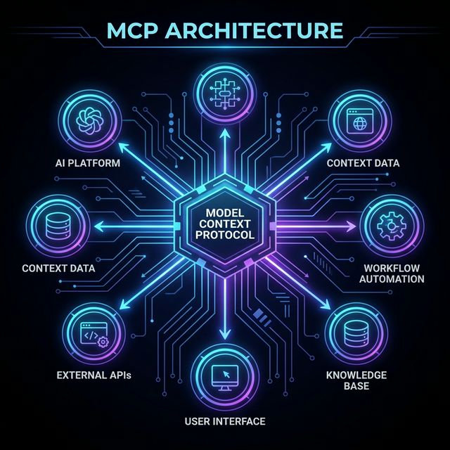 Diagram showing Model Context Protocol connecting Google Antigravity to n8n via ag8n MCP server