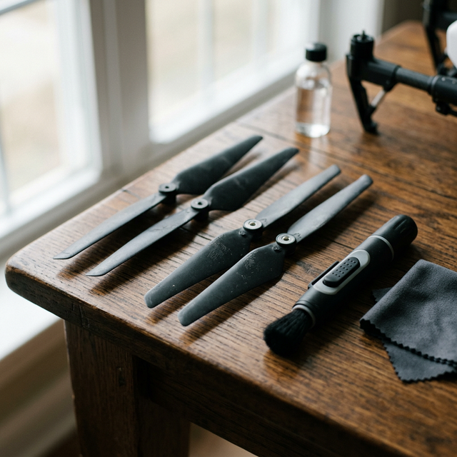 Aero 1 Lite mini drone hovering over UK countryside at golden hour