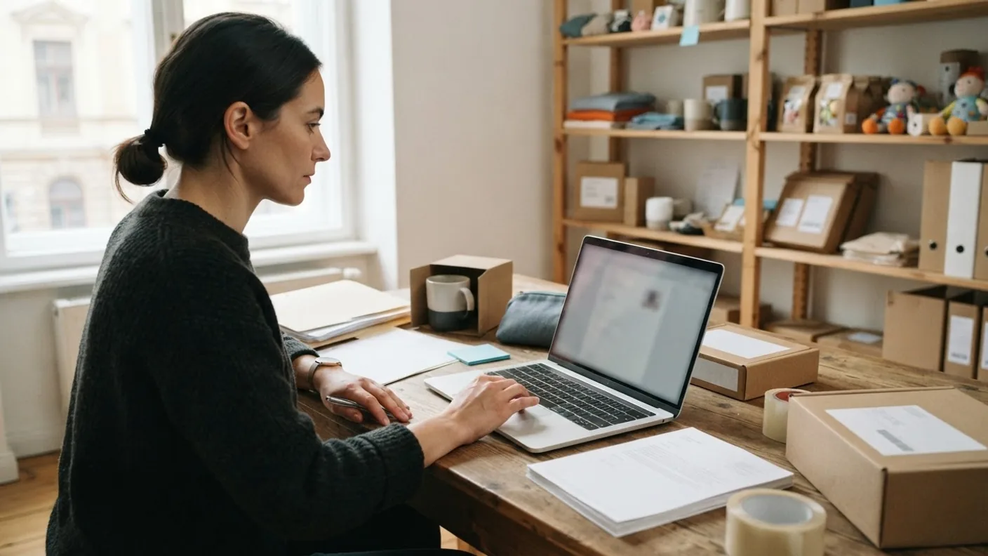 A seller uploading product safety documents to an online portal after signing up