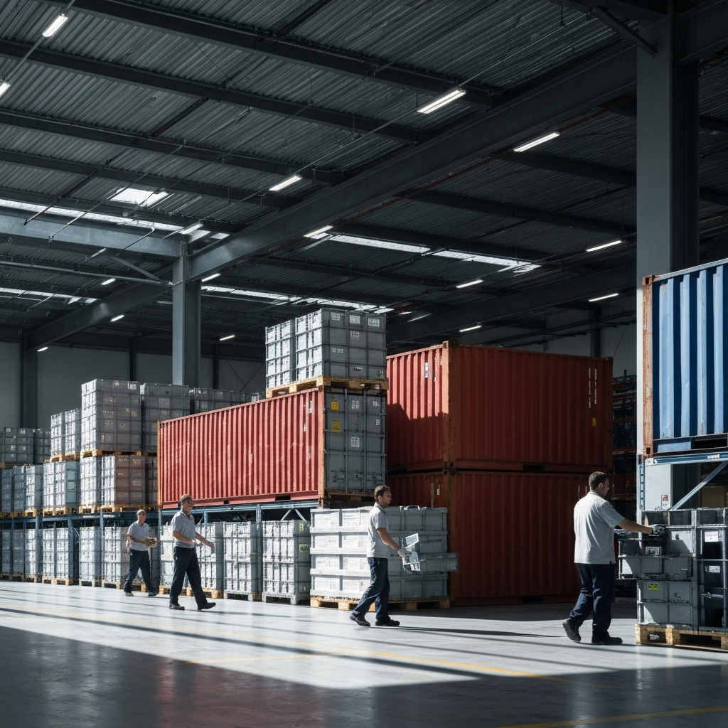 Parcels leaving a German warehouse for destinations across the EU ahead of PPWR registration duties