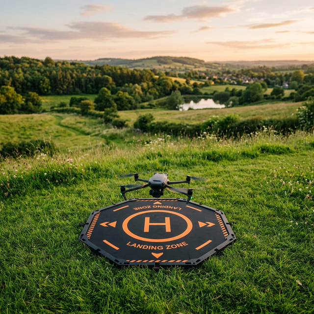 Aero 3 Lite drone kit with controller on a park bench