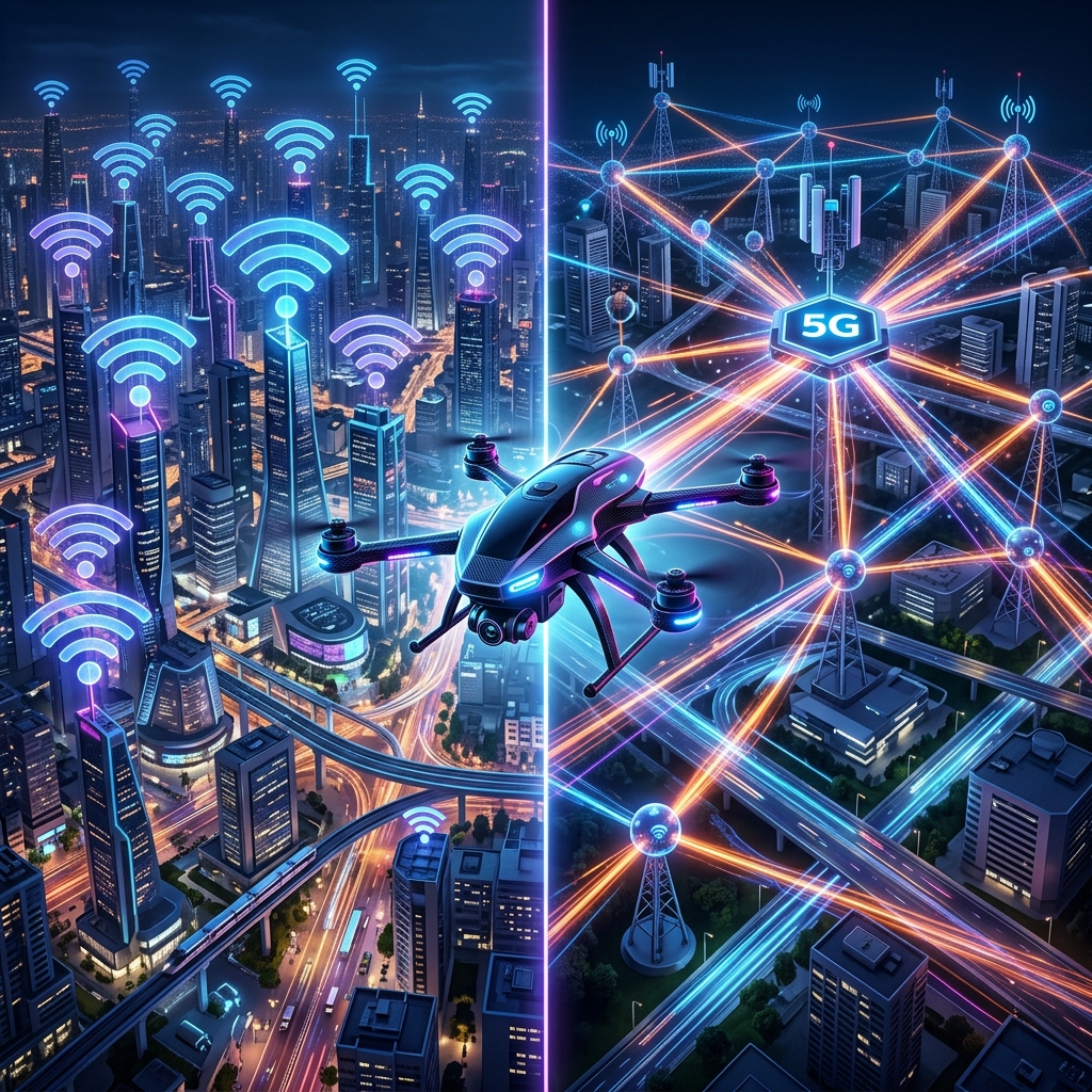 Drone Transmission Technology: Wi-Fi vs 5G Showdown