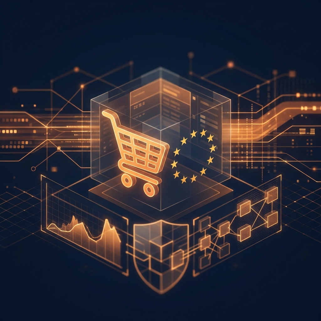 Amazon EU Seller Compliance - Shopping cart with EU stars visualization