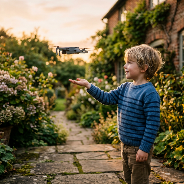 Aero 3 Lite 4K drone flying above dramatic UK coastal cliffs