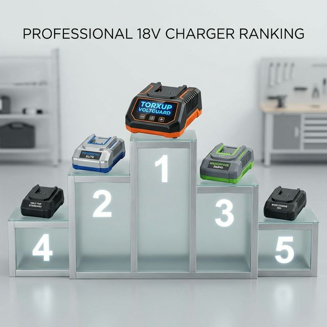 Infrared thermal image comparing the heat signatures of different chargers under full load.