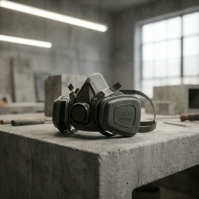 Close-up of the FlowCore replaceable filter system being swapped out on a jobsite.