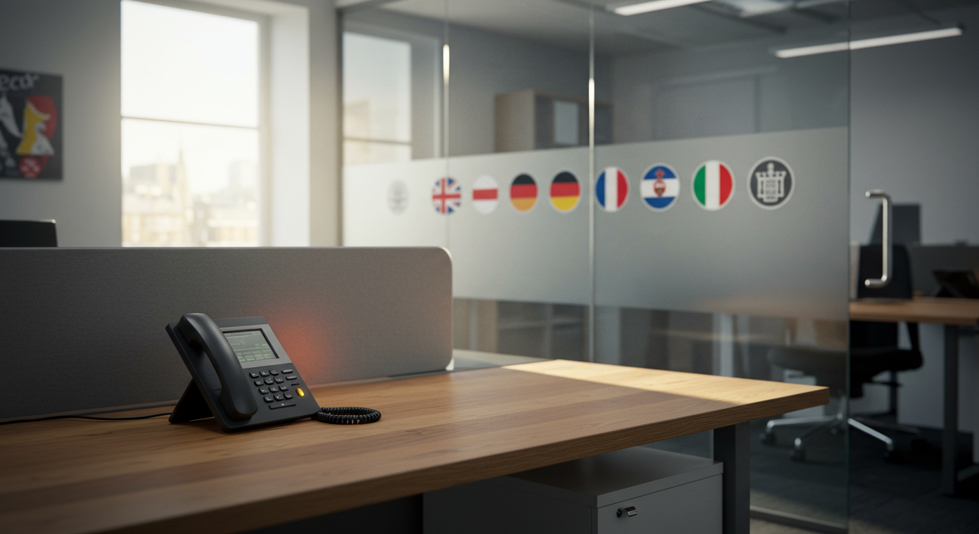 Multilingual AI receptionist answering calls in six languages for UK business