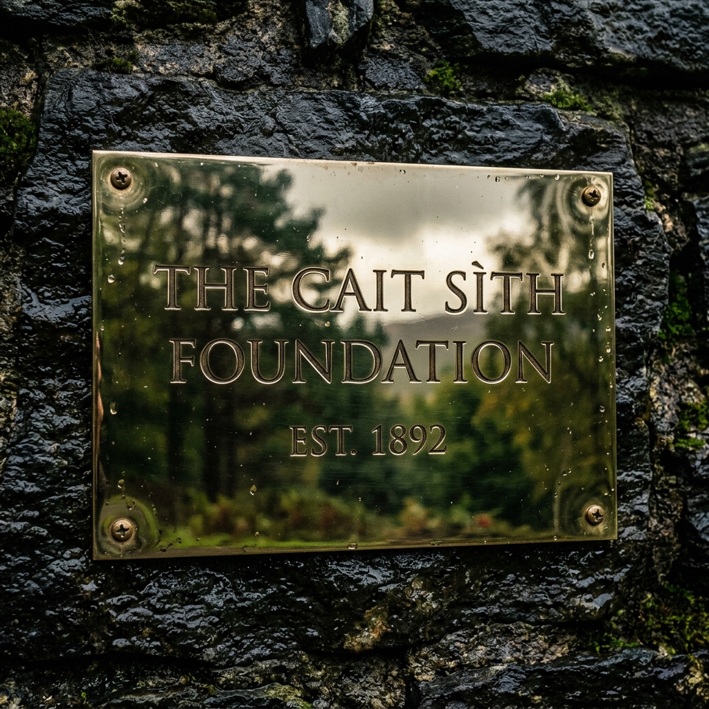 A foundation commemorative plaque honouring the preservation of Gaelic fairy traditions