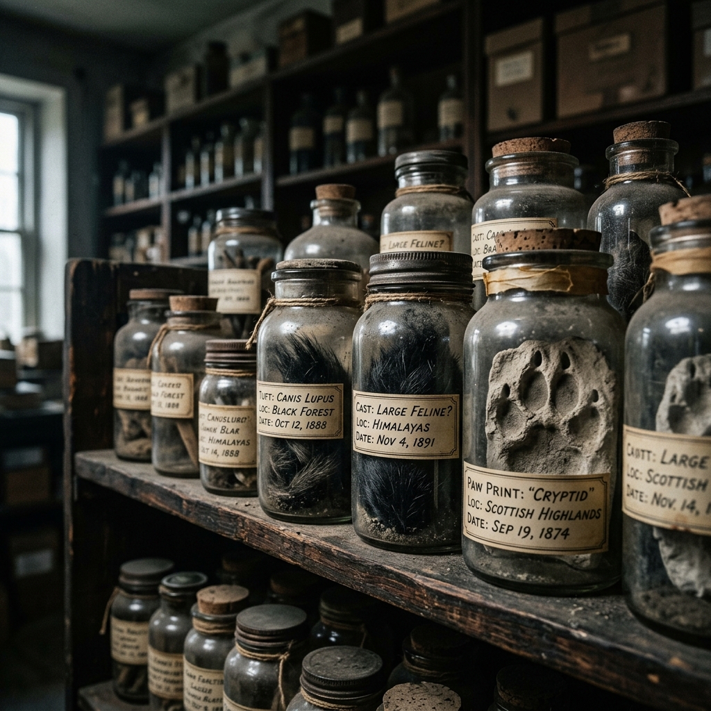Specimen collection maintained by the Foundation, documenting physical evidence from Highland expeditions