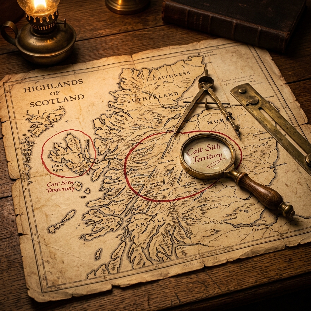 Map of Cat Sìth Sightings — Victorian Folklore Survey