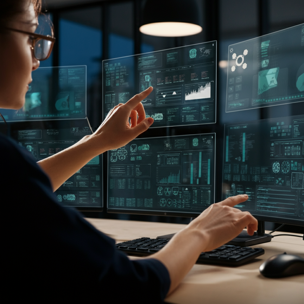 Amazon Sellercentral Uk IT professionals' hands working on automation dashboards and server uptime screens in a British office, showing system health and reliability.