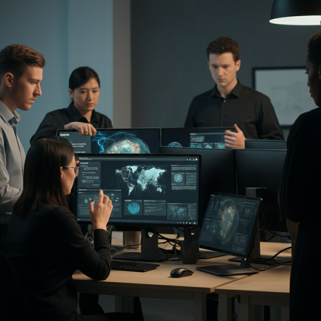 [["How Digital Transformation Is Reshaping It Roles" visual: IT professionals collaborating in a modern British office, digital devices and teamwork, digital transformation context.