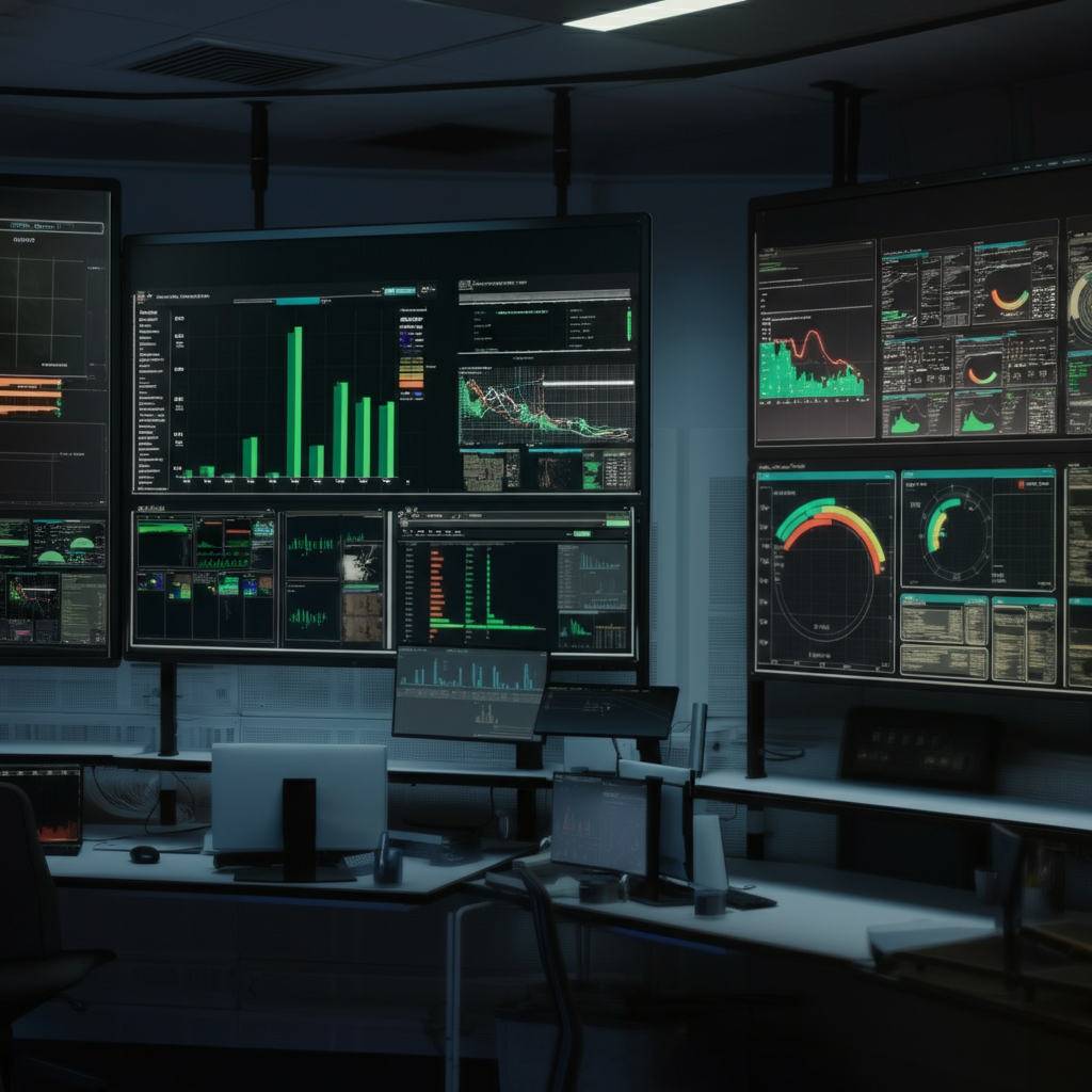 Key Metrics Every Sre Should Monitor displayed on digital dashboards in a UK tech operations centre, highlighting uptime, latency, and error rates in a professional monitoring environment.