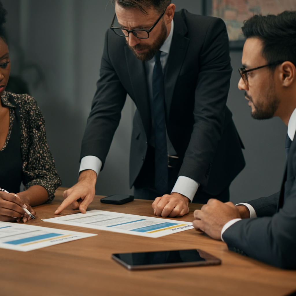 How To Create An Effective Runbook visual showing a professional team reviewing a structured runbook and digital checklists in a business setting.