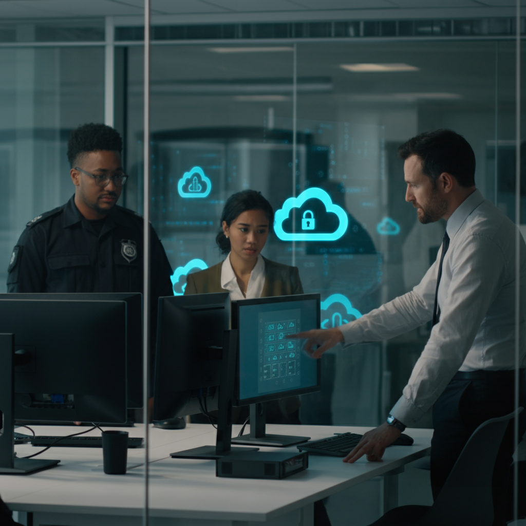 Best Cloud Storage Options For Enterprises: Modern British IT team evaluating secure and scalable cloud storage solutions in a London office environment.