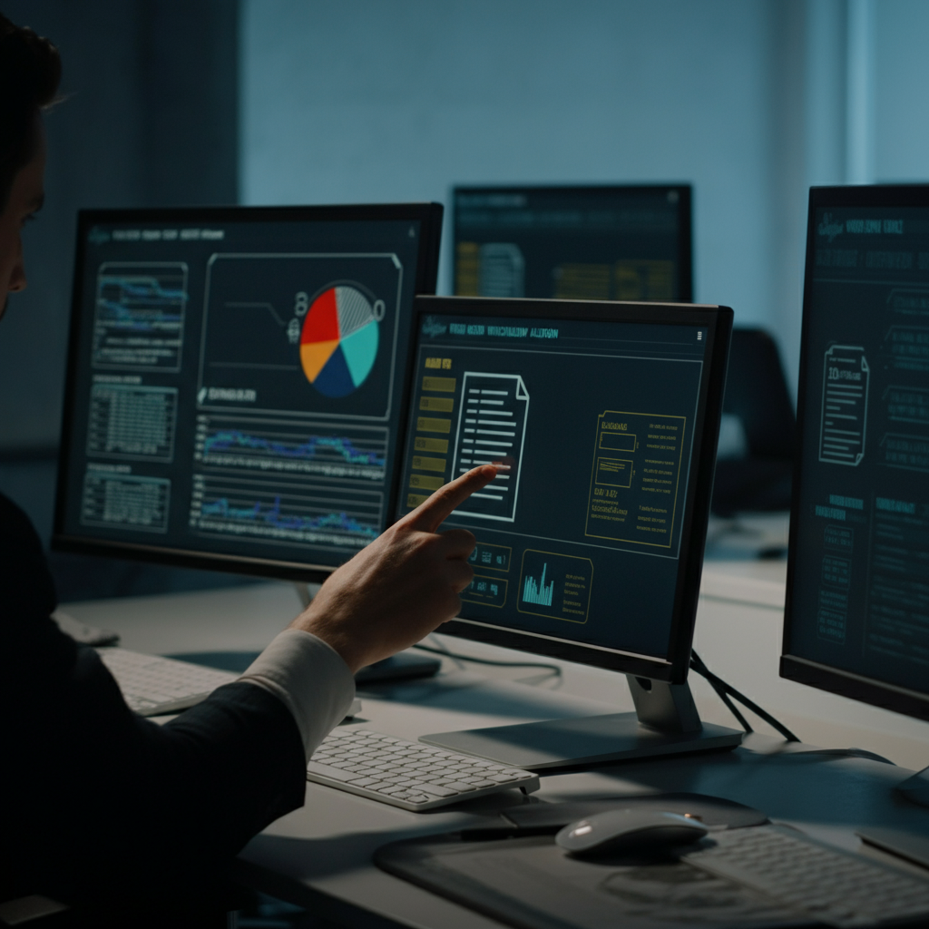 Team in a British office collaborating on resolving document workflow automation failures in n8n, focusing on error alerts and AI remediation strategies.