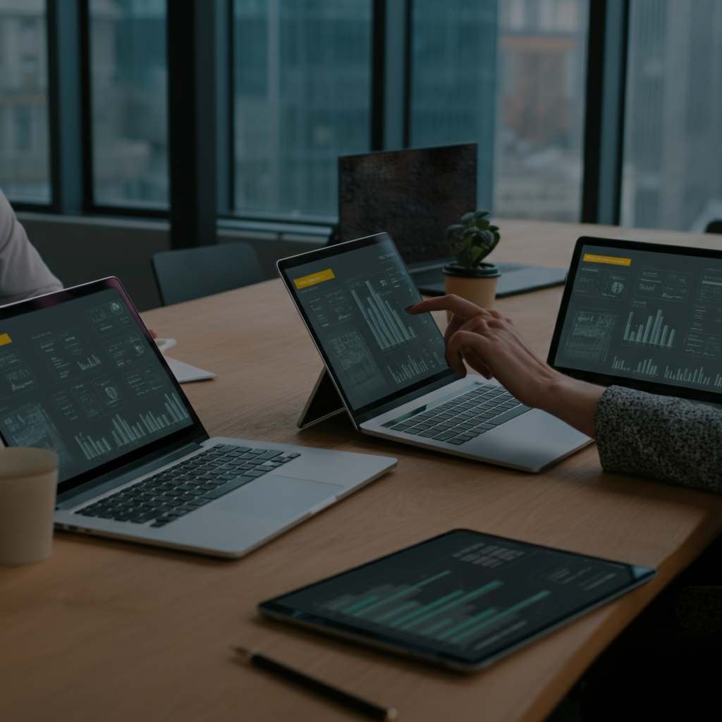 Hands of UK IT professionals collaborating on automation dashboards and incident response tools, illustrating downtime reduction strategies in Amazon Sellercentral Uk.