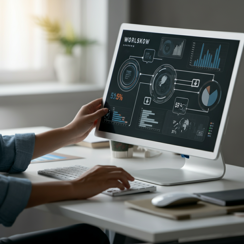 Agency professionals collaborating in a modern office, adjusting workflow diagrams and resolving Workflow Camunda errors on digital screens as part of client automation stack setup.