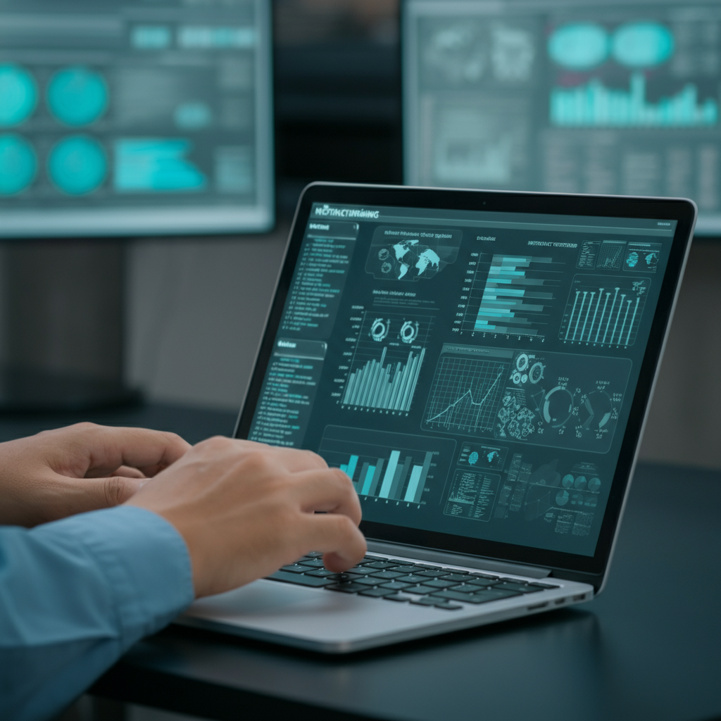 Hands interacting with a laptop showing a platform engineering workflow chart, highlighting the demand for streamlined infrastructure management.