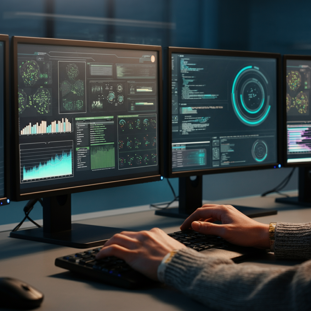 IT professionals in a UK control room collaborating over digital dashboards, demonstrating key concepts from Why AIOps is Critical for Modern IT Operations.