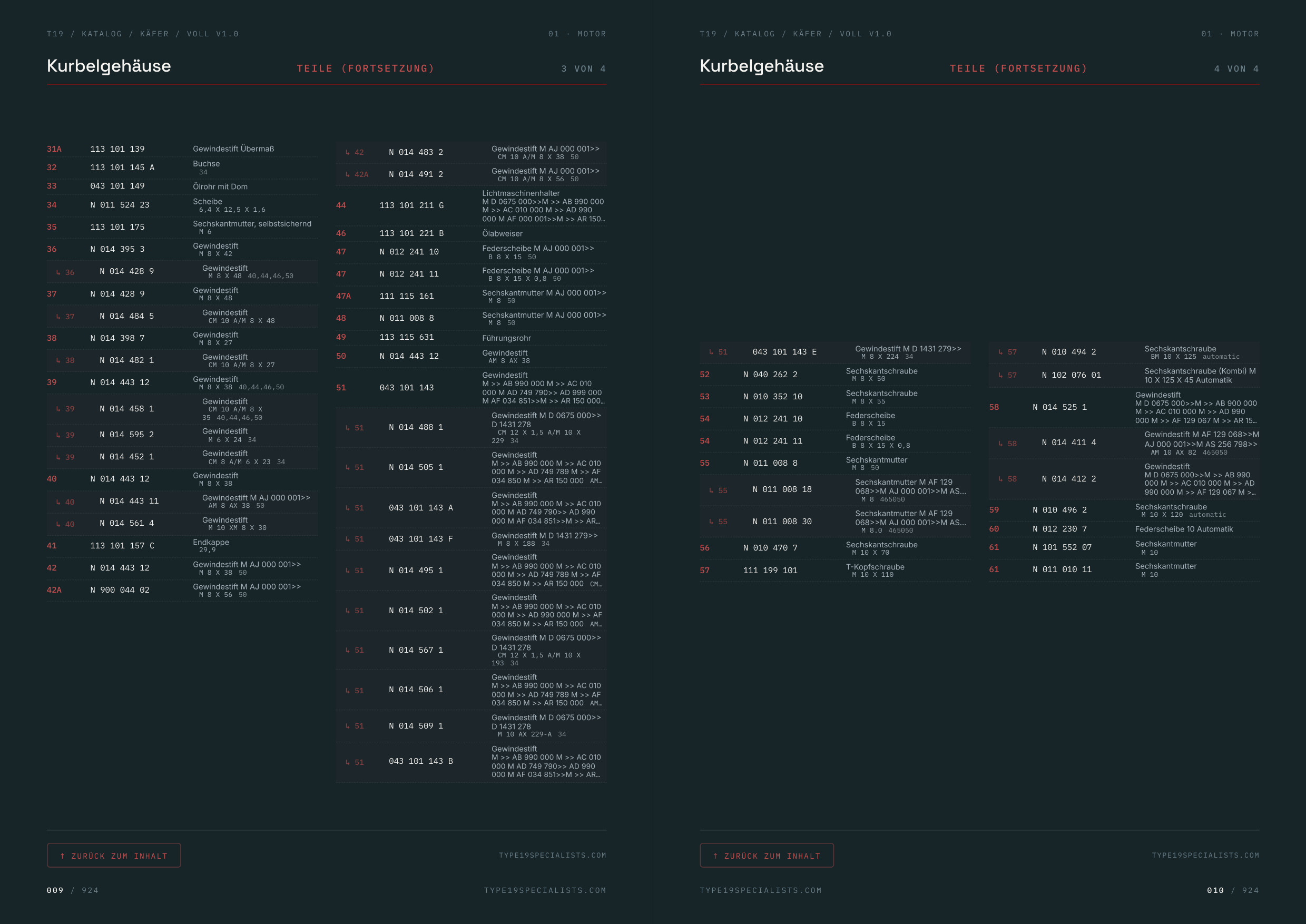 VW Käfer Master-Teilekatalog — 5