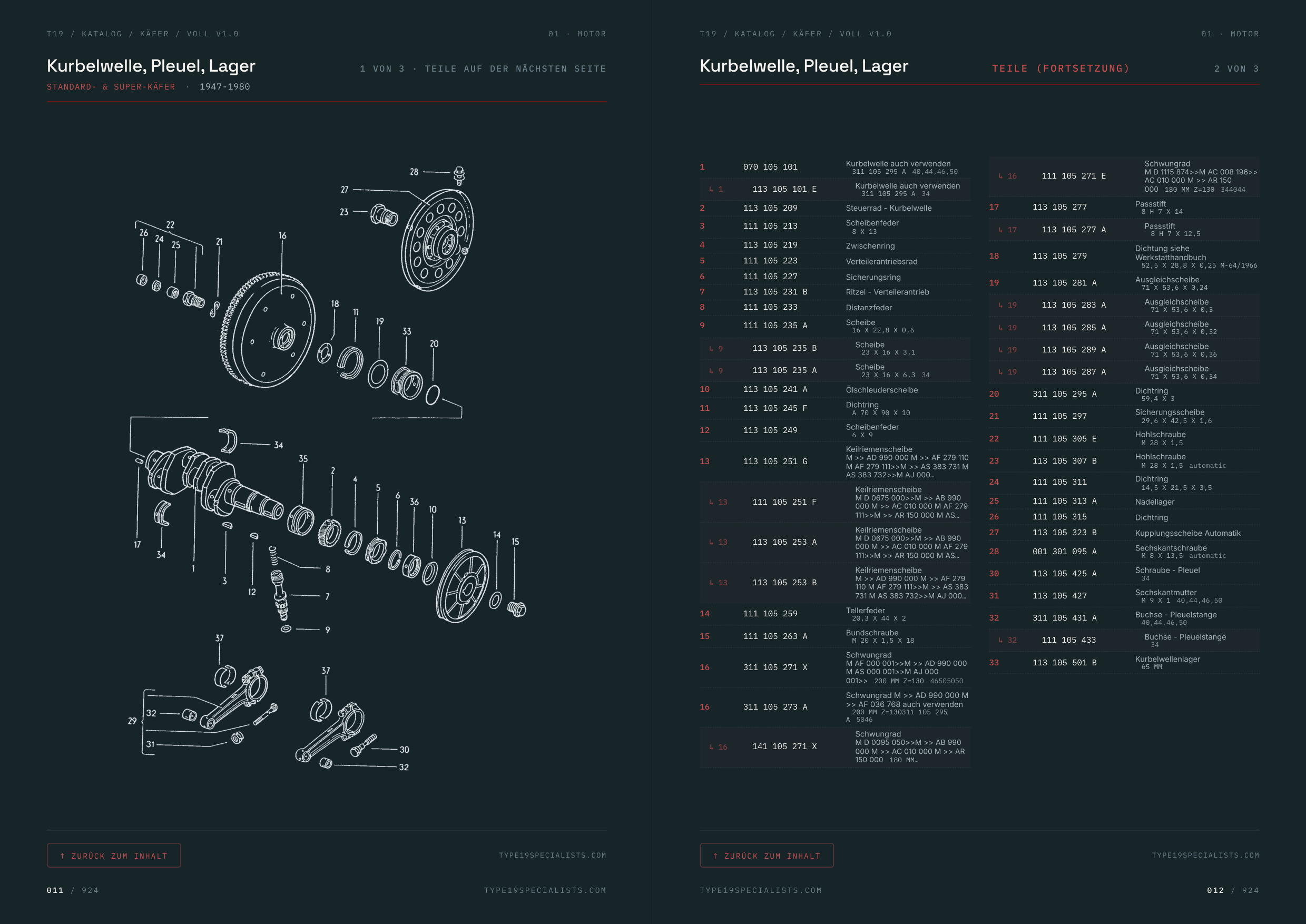 VW Käfer Master-Teilekatalog — 6