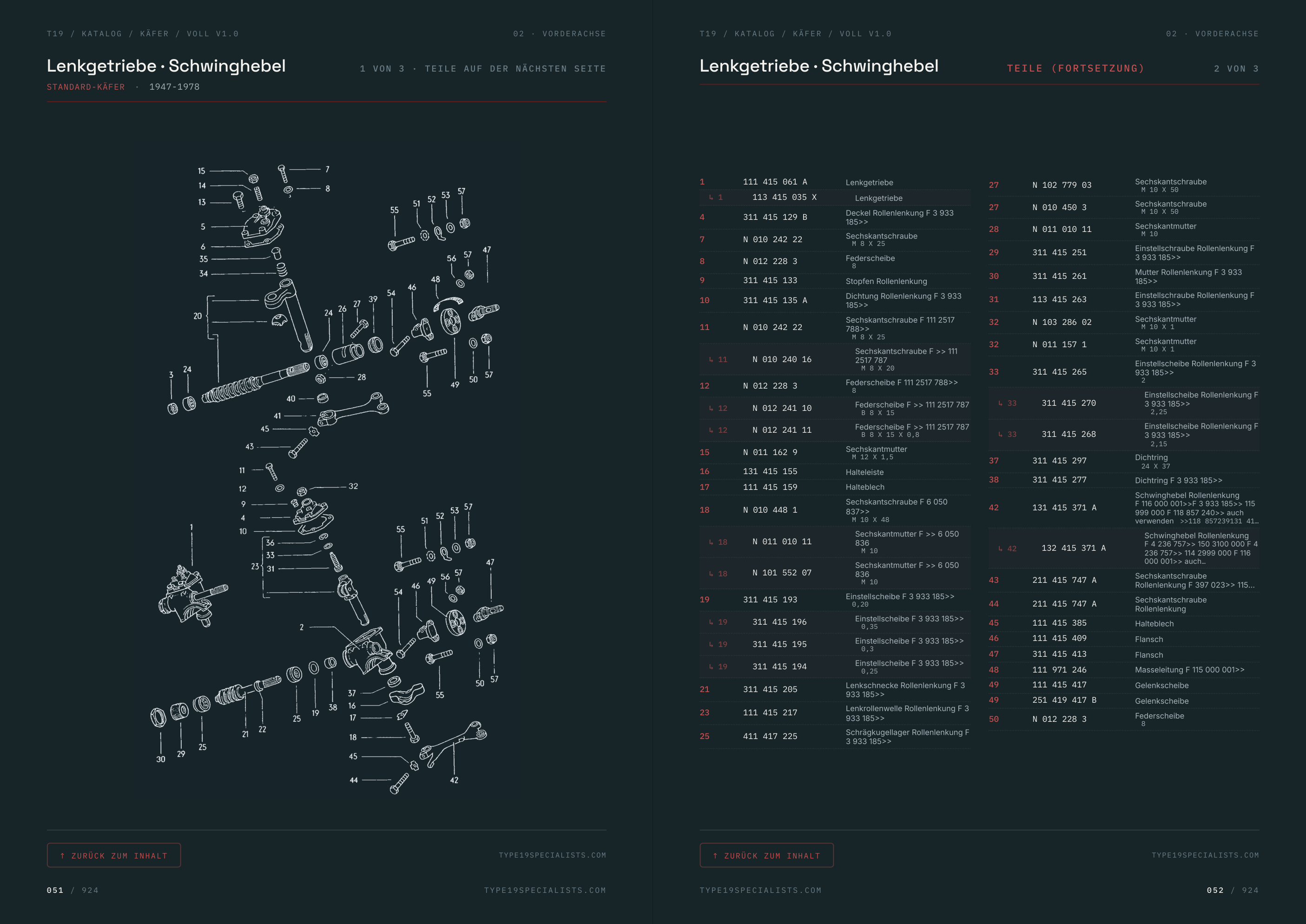 VW Käfer Master-Teilekatalog — Titelseite — 2