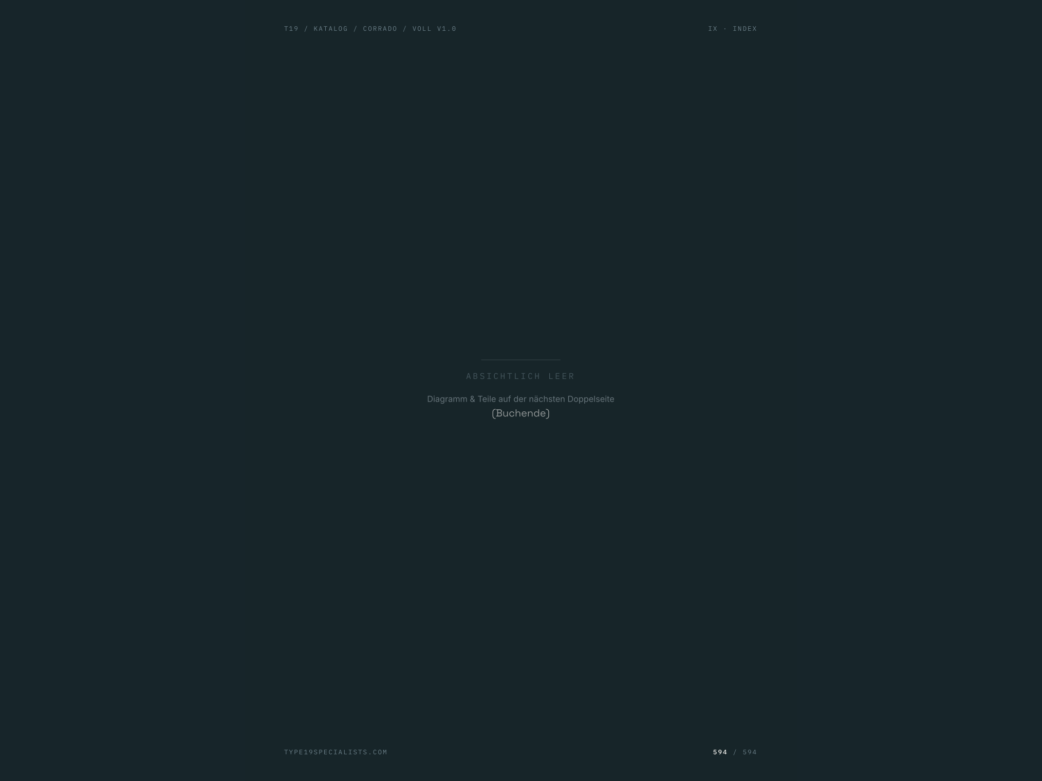 Corrado Master-Teilekatalog — Rückseite