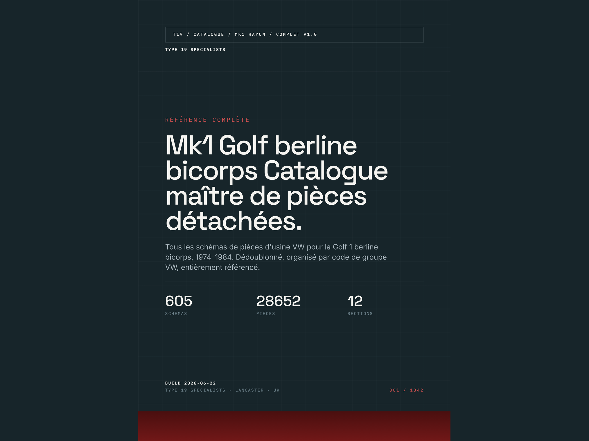 Catalogue Mk1 Golf — Couverture