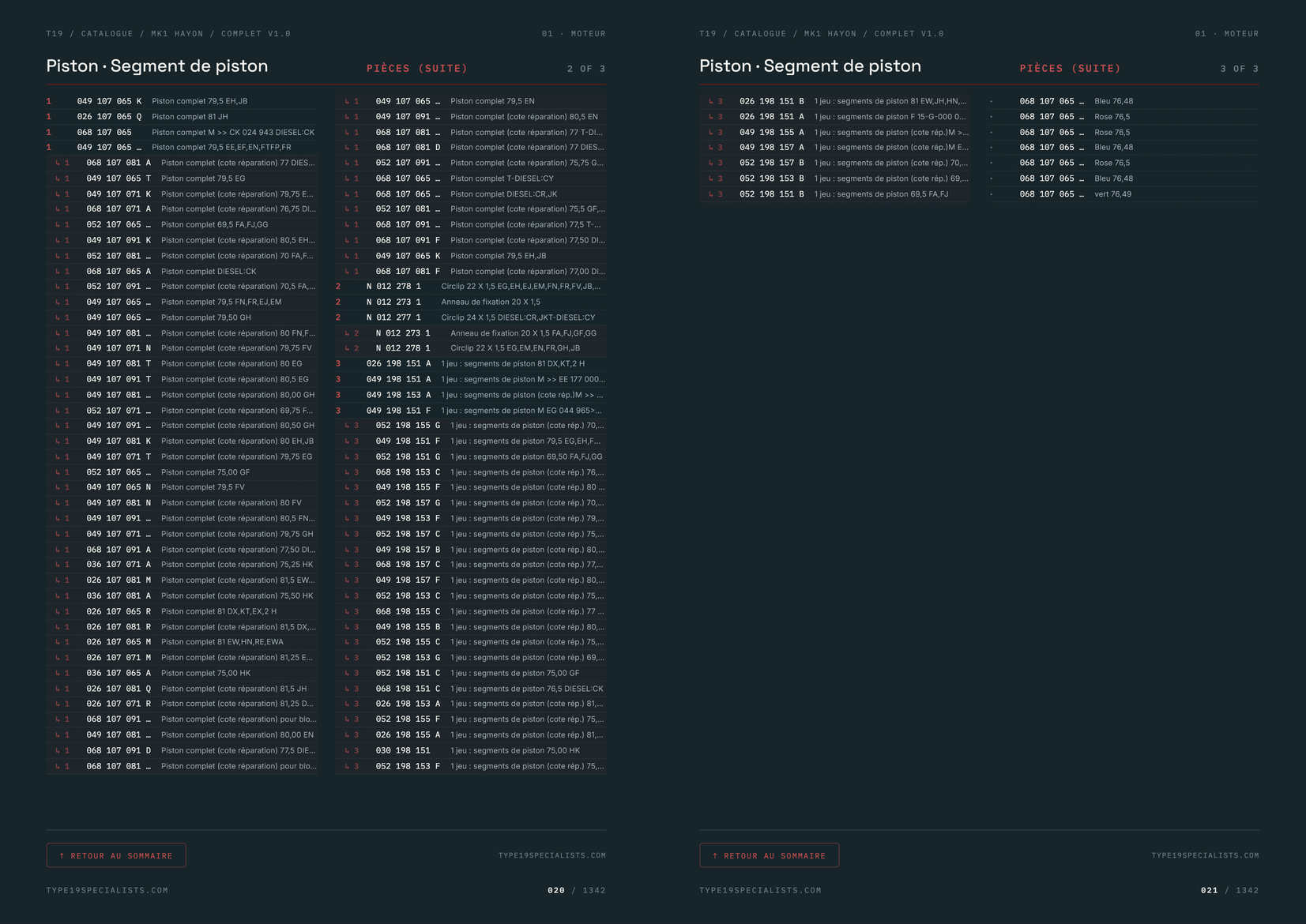 Catalogue Mk1 Golf — Double page intérieure