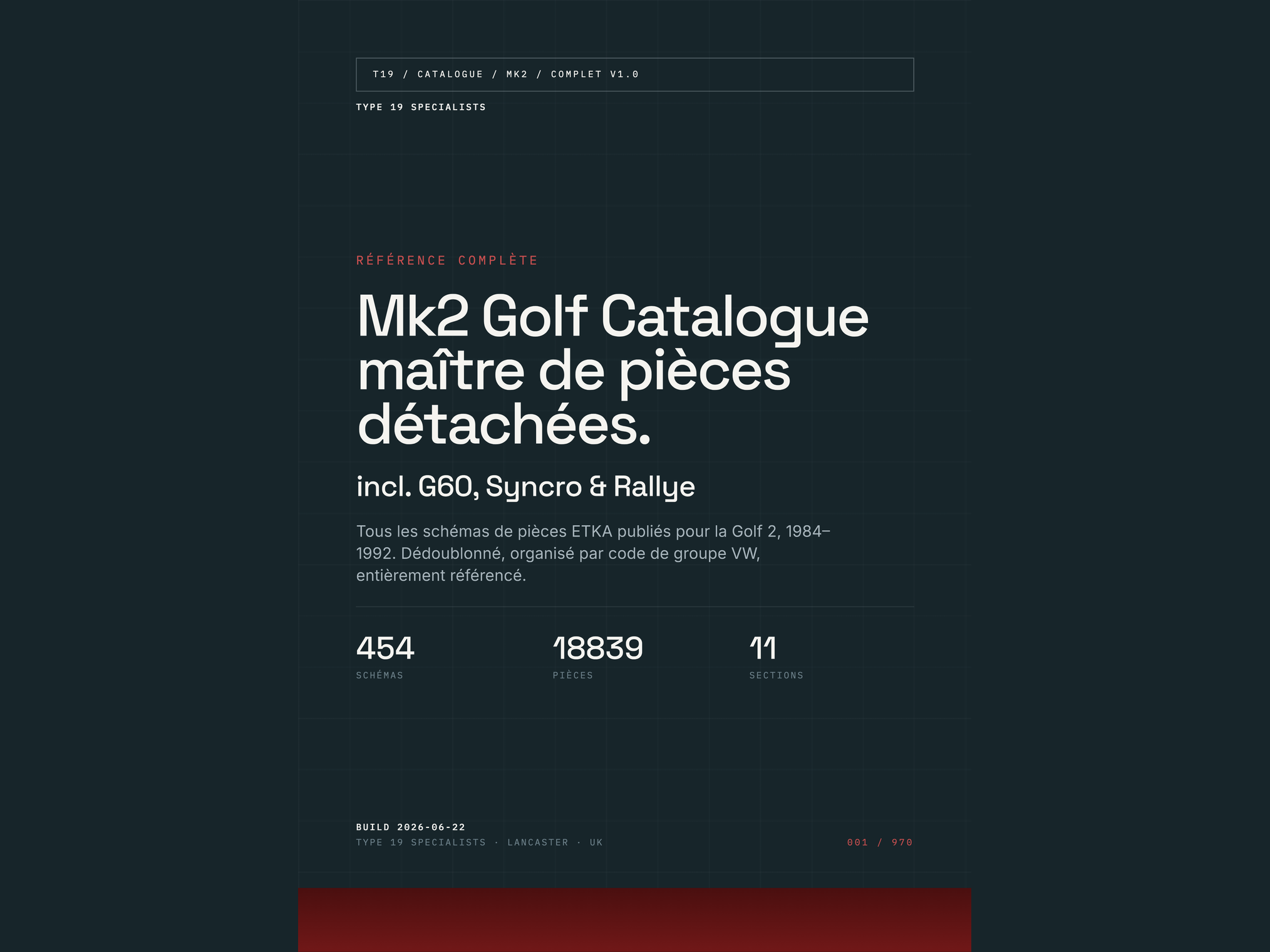 Catalogue Mk2 Golf — Couverture