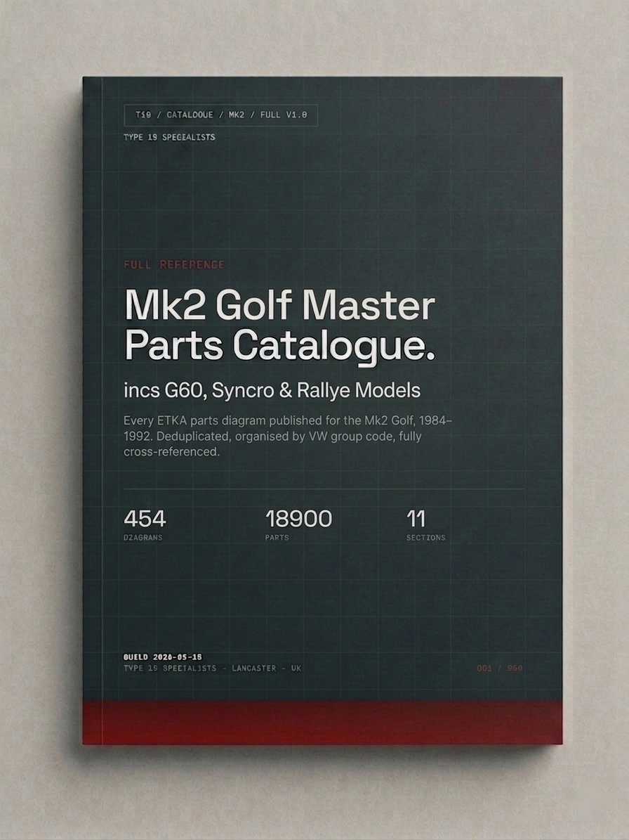 Mk2 Golf Master Parts Catalogue