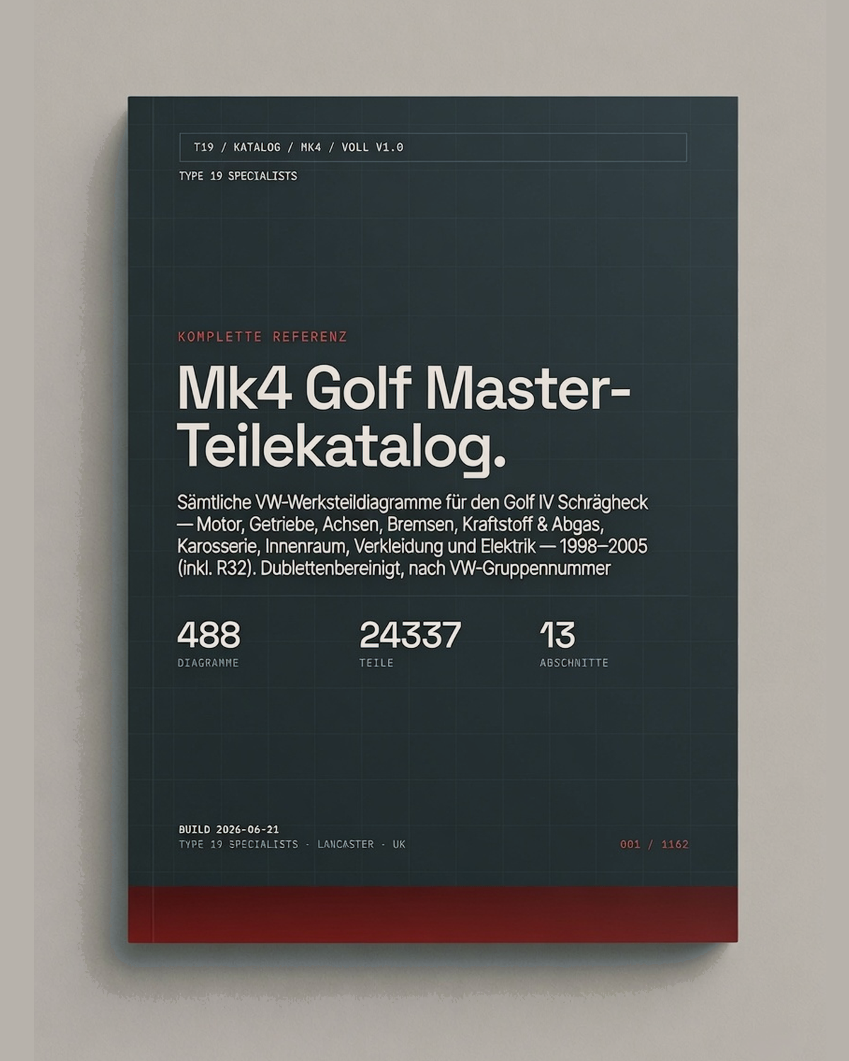 Mk4 Golf Master-Teilekatalog — Titelseite