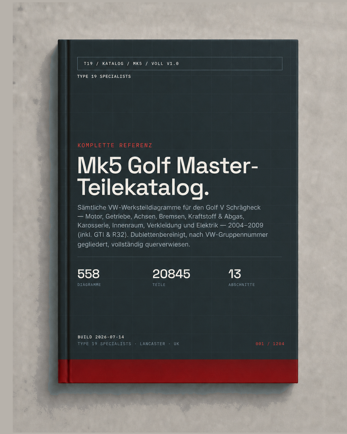 Mk5 Golf Master-Teilekatalog — Titelseite