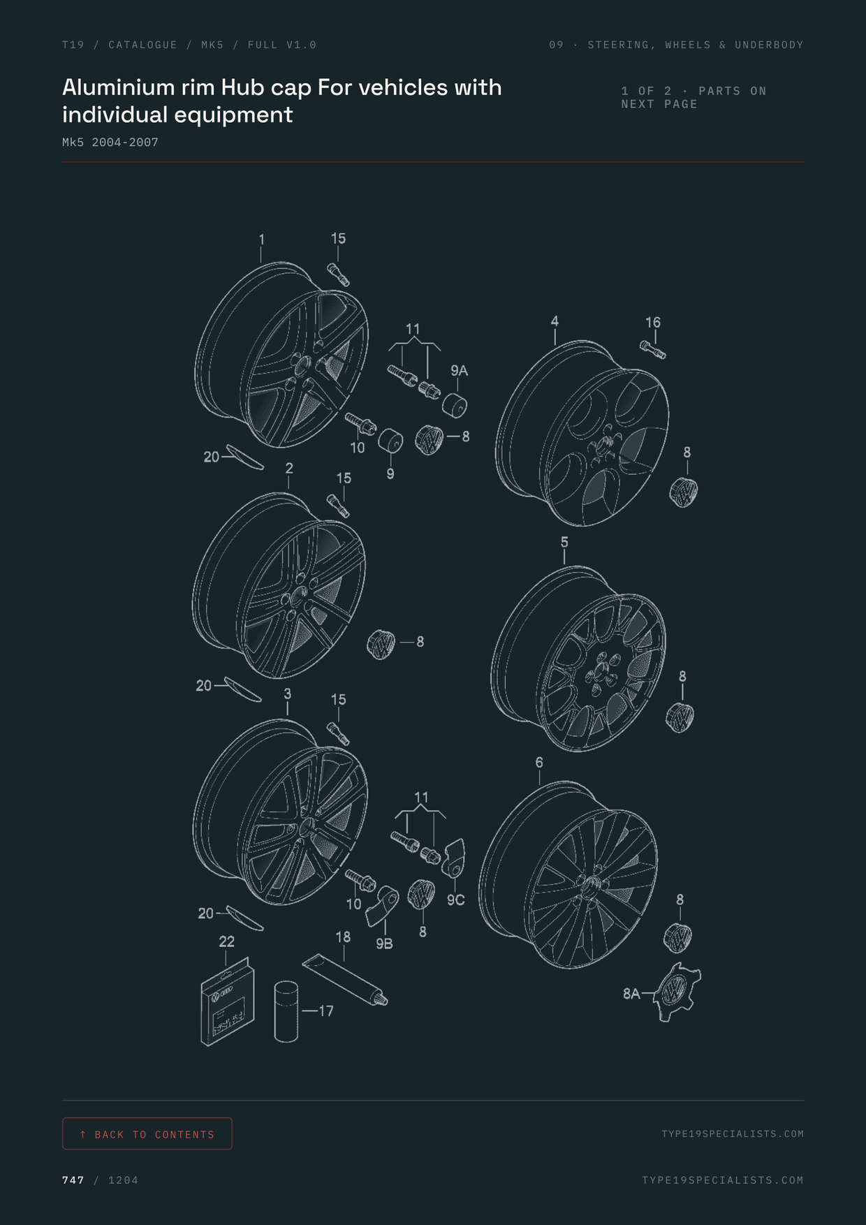 Mk5 Golf Master Parts Catalogue — factory exploded diagram, ready to print A4