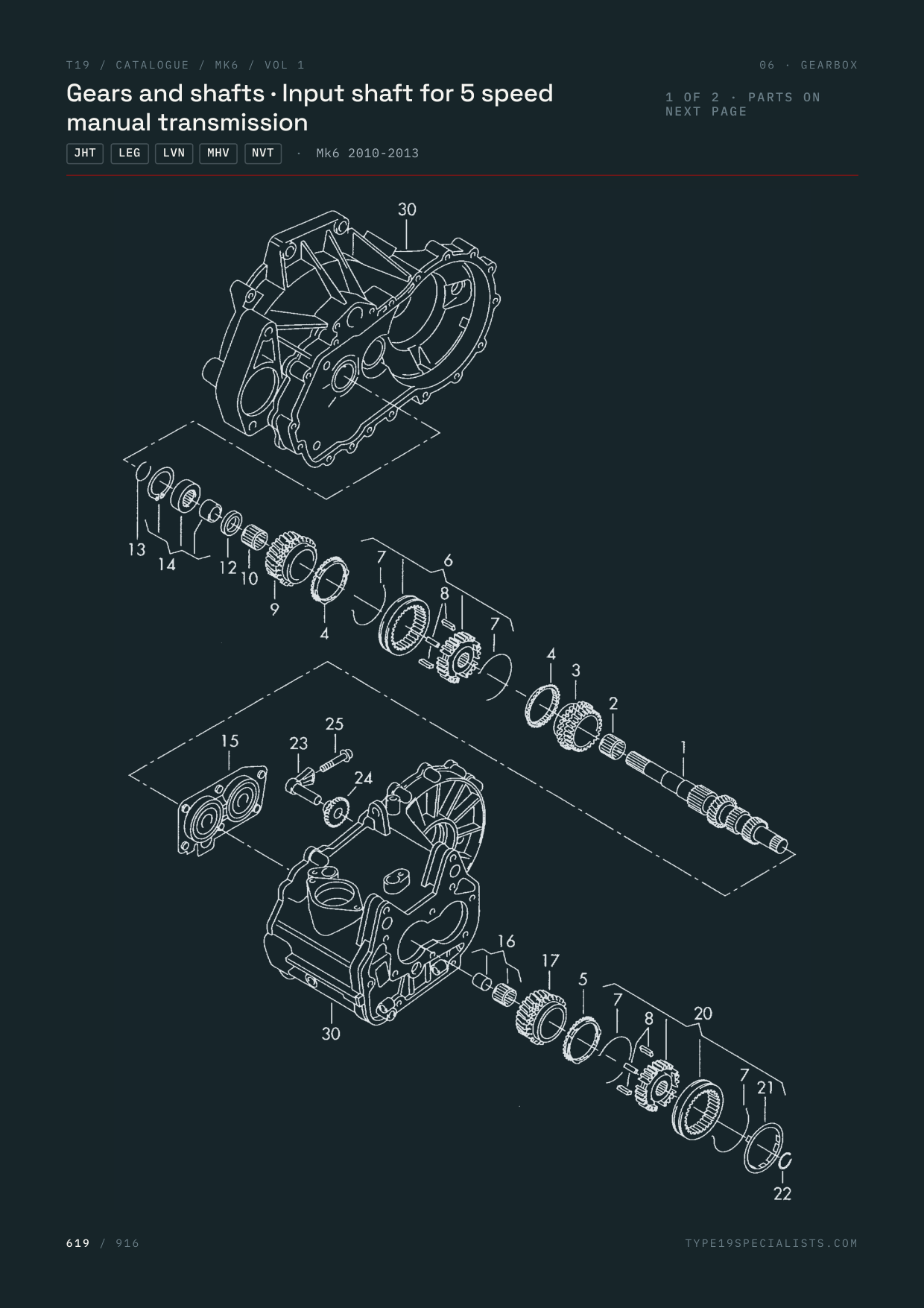 Mk6 Golf Master Parts Catalogue Vol 1 Engine & Mechanical — sample page 5