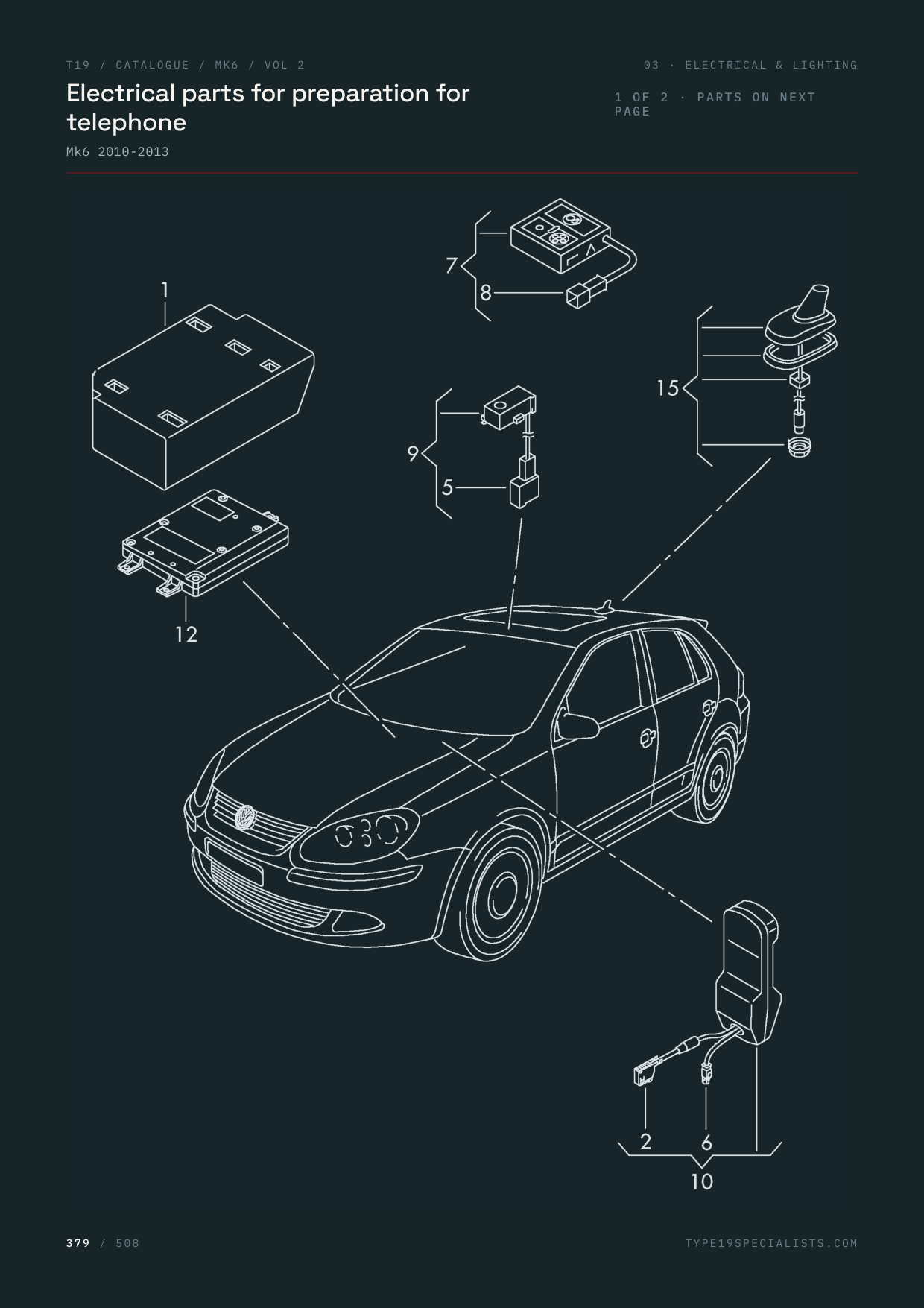 Mk6 Golf Master Parts Catalogue Vol 2 Body, Interior & Electrical — sample page 3