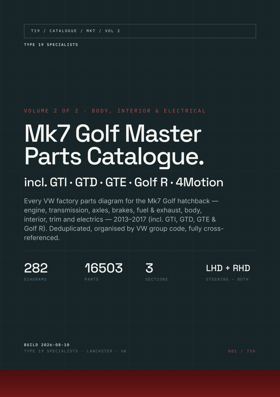 Mk7 Golf Master Parts Catalogue — Vol 2 — cover