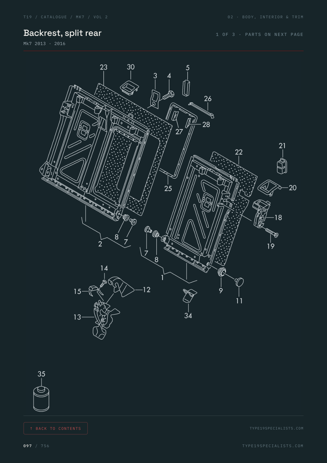 Mk7 Golf Master Parts Catalogue — Vol 2 — factory parts diagram