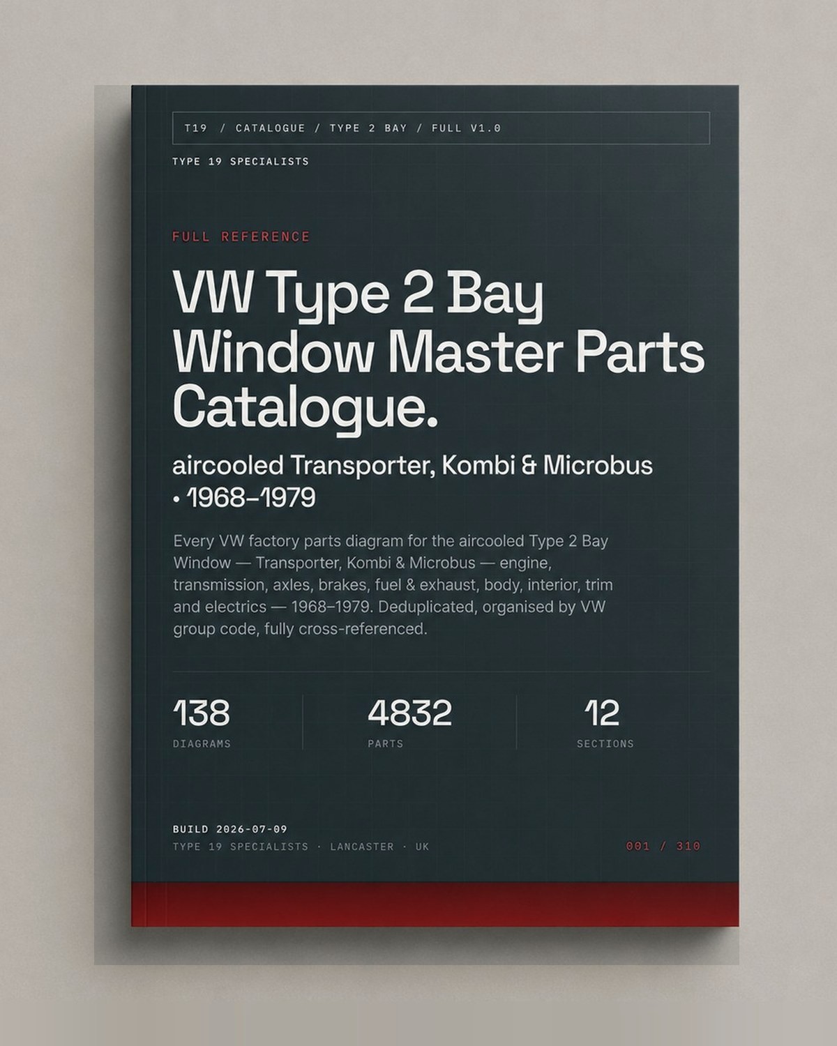Type 2 Bay Window Master Parts Catalogue — front cover