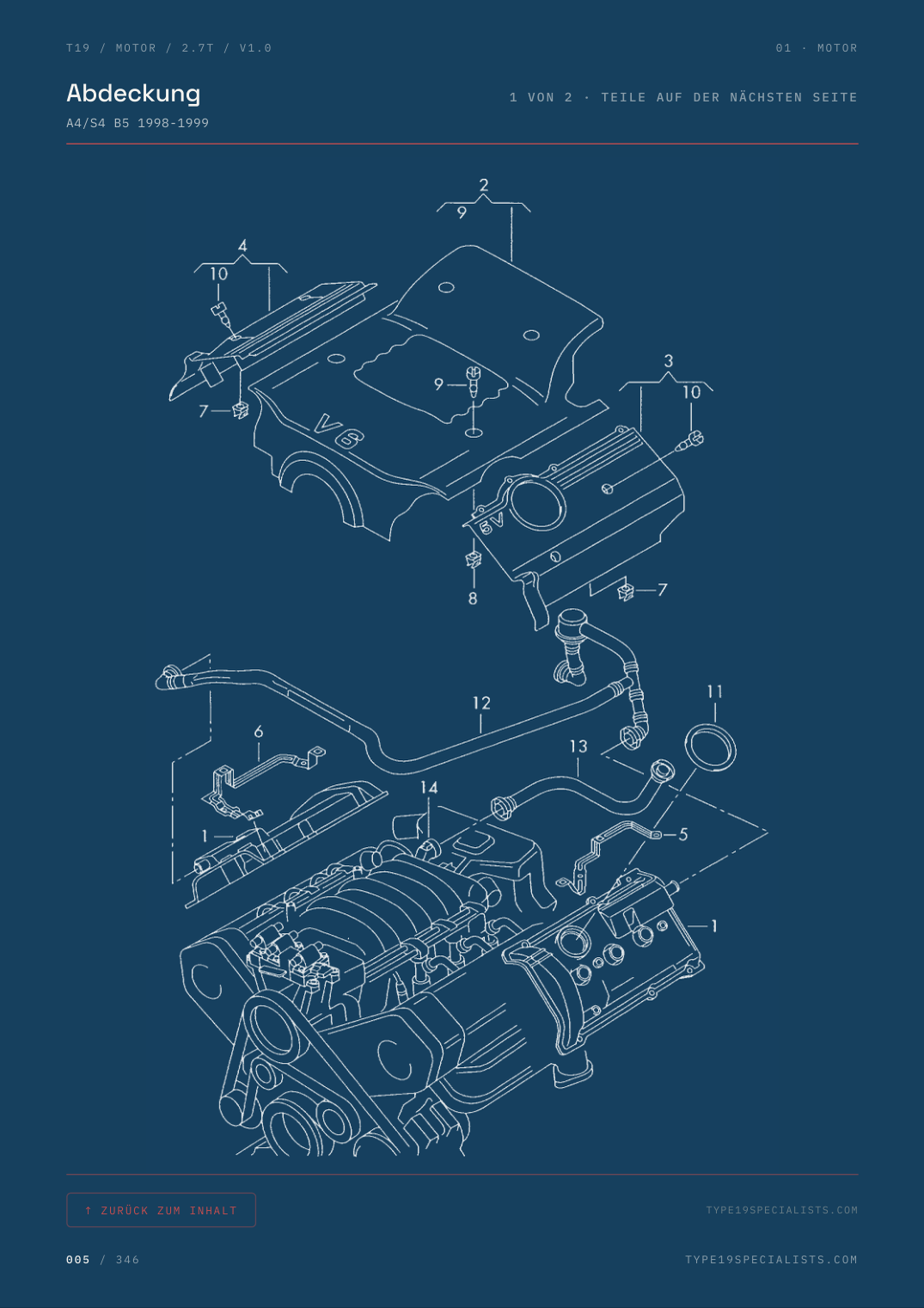 Master-Motor-Referenz — 2.7T — Werks-Teilediagramm