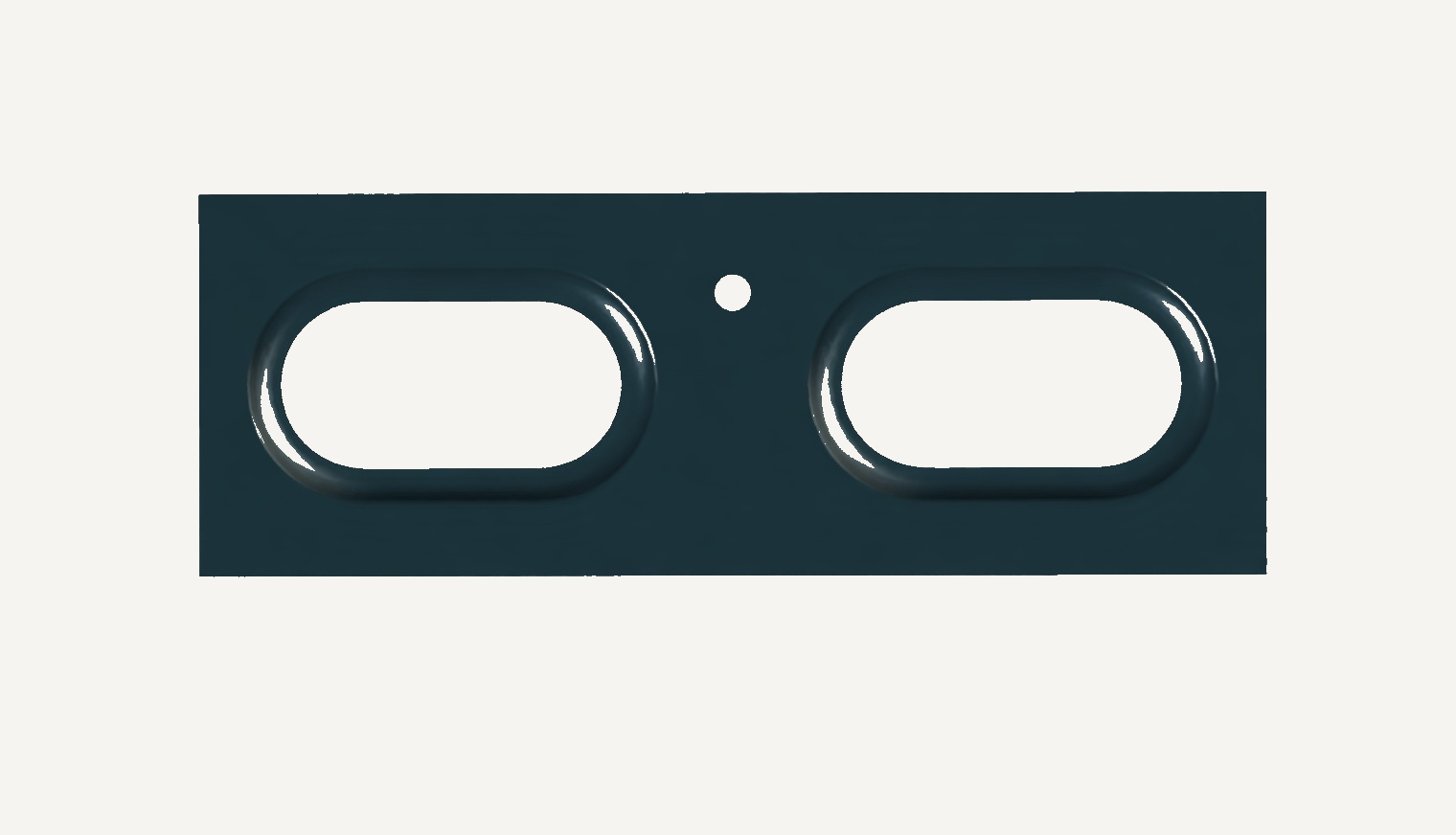 Mk2 Golf inner sill reinforcement panel — pressed steel reproduction of VW 191 809 637, two oval lightening holes, warm off-white background