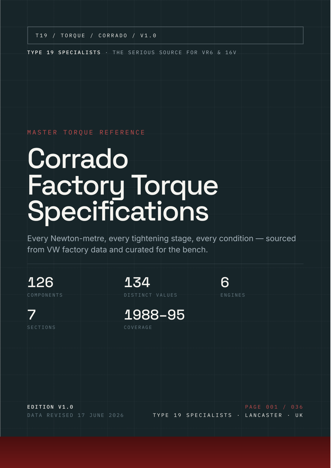 Corrado Master Torque Reference — cover (Type 19 Specialists)